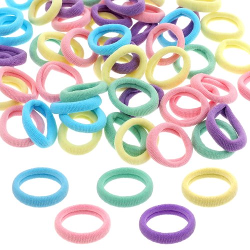 200 Pcs Colorful Hair Ties Cotton Hair Ties Mini Hair Ties for Girls Seamless Hair Ties Nylon Elastics Hair Tie Rubber Bands for Hair Small Rubber Bands No Damage Hair Ties for Ponytail Holder