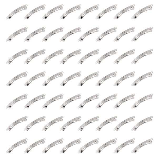 Mardatt 100 Pcs French Barrette Hair Clips Assortment Set 1.57 Inch Silver Metal Blank Alligator Hairpin Rectangle Craft Bow Clips for DIY Hairdressing Accessories (4 cm)