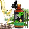 Jamaican Black Castor Oil,Organic Castor Oil for Hair Growth,Natural Castor Oil Cold Pressed in Glass Bottle, Essential Oil for Anti-Aging,Skin Moisturizer Eyelashes,Eyebrows Growth, Massage-4.2 fl.oz