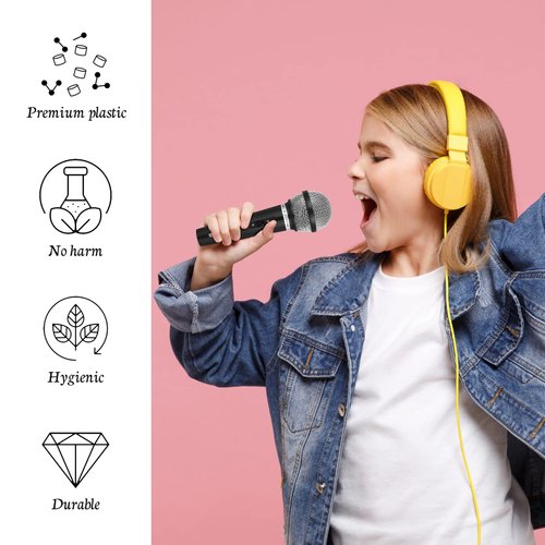 IMIKEYA Kids Microphone Prop: Pretend Microphone Plastic Microphone Fake Microphone Prop Pretend Play Microphone for Kids Boys Girls Families Birthday Party Favors Halloween Costume Prop