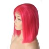 Hot Pink Bob Wigs Straight Human Hair 12inch Lace Front Pre Plucked Hairline with Baby Hair Glueless Short Cut Brazilian Virgin Hair 13x4 Middle Part Bleached Knots Brazilian Virgin Hair for Women