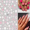 6 Sheets Flower Nail Art Sticker Decals, Charming Daisy Nail Stickers Spring Nail Decals for Nail Art Cute Floral Design Nail Supplies Elegant Self Adhesive Nail Art Decals for Women Nail Decoration