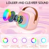 Karaoke Machine for Kids Adults, Mini Portable Bluetooth Karaoke Speaker with 2 Wireless Microphone and Lights, Birthday Gifts for Girls Ages 4, 5, 6, 7, 8, 9, 10, 12+ Family Home Party (Pink)