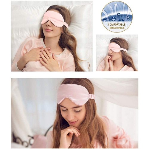 AUGEN 100% Natural Mulberry Soft Silk Sleep Mask, Light Blocking Eye Masks For Sleep, Night Blindfold Eye Mask Cover For Men And Women, Sleeping Night Mask For Travel