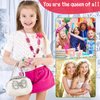 PASEMM 36pcs Little Girl Rhinestone Gem Rings,Adjustable,Random Color Style Diamond Kids Play Rings in Box,Pretend Play and Dress Up Rings for 4-12 Year Old Girl Birthday Gifts, 3 4 5 6 7 8 9 10 11 12