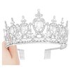 Exacoo Wedding Decor Bridal Hair Accessories for Women Crystal Headband Bride Gifts Silver Crown Engagement Party Decorations Princess Tiara for Girls Rhinestone Crowns Prom Fairy Elegant