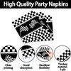 96 PCS Race Car Birthday Party Supplies Cars Birthday Decorations Tableware Set Racing Party Plates Napkins Forks for Kids Boys Serves 24