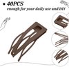 40 Pieces Snap Hair Clips Grip Hair Clips Metal Hair Barrettes for Women Snap Clips Double Hair Clip Pins Women Hair Accessories for Women Hair Making Salon(Black, Dark Brown, Beige, Cream)