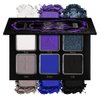 Afflano Goth Eyeshadow Palette Purple Blue, Multichrome Chrome Blue Purple Matte Black White Grey Dark Eye Shade, Gothic Halloween Makeup Eye Shadow Pallet for Costume Joker Clown Cosplay SFX Makeup