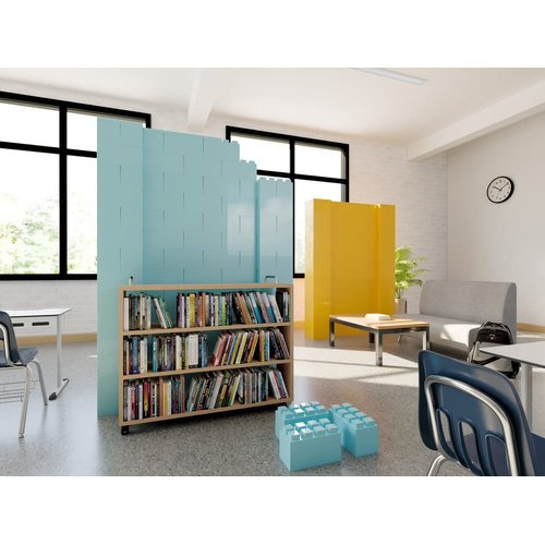 EverBlock 6" x 6" Half Size Plastic Modular Block Bulk Pack | Giant Building Blocks | Easy to Connect & Reuse | Indoor & Outdoor Use | Build Displays & Structures | Blue