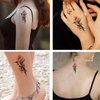 Dopetattoo 6 Pcs Colorful Hummingbird Flowers Temporary Tattoos Hands Party Favors for Kids Fake Face Tattoos