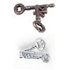 GINFH Brain Teaser Puzzle 3D Unlock Interlocking Puzzle Metal Hole Lock Adult Educational Toy Puzzle IQ Puzzle (Gold Silver Key)