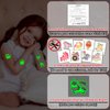 Partywind Temporary Tattoos for Kids Party Supplies, 50 Individually Wrapped Sheets Glow Tattoo Stickers for Girls Party Decorations Favors, Luminous Tattoos for Girls Toys
