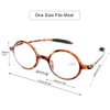 DOOViC Round Reading Glasses Flexible Lightweight Readers Glasses Fashion Design Tortoise for Men & Women +3.00 Strength