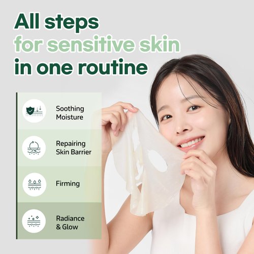 Dr.Bio Cica Biome Collagen Mask (5ea), Collagen-Coated Mask with 3x Collagen Boost for Elasticity and Firming, Skin Repairing, Radiant Skin, Anti Aging, Lifting, Hydrating, Vegan, Korean Skin Care