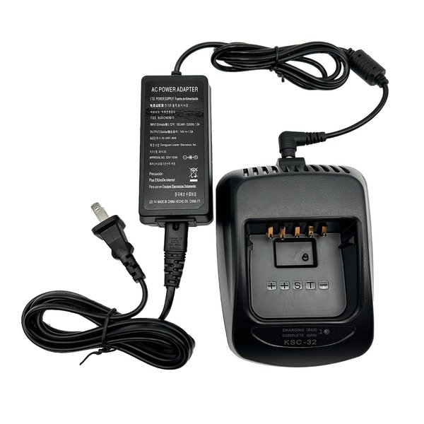 KSC-32 Rapid Charger with Power Adapter Compatible with TH-D72A TK-2180 TK-3180 TK-5210 TK-5310 NX-5200 NX-5300 NX-5400 NX-410 NX-411 KNB-33L KNB-43L KNB-47L KNB-48L