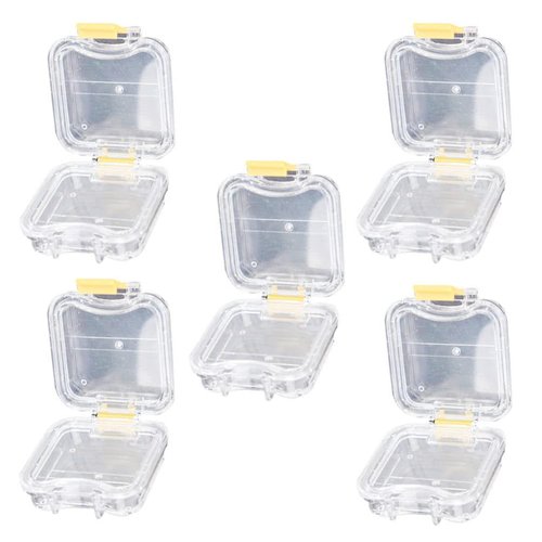 EXCEART 5Pcs Membrane Tooth Boxes Transparent Membrane Film Tooth Box with Latch Denture Storage Boxes