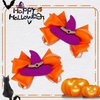 Halloween Hair Accessory Hair Bow for Toddler Girls - Glitter Witch Hat Hair Clips Orange Ribbon Hair Bows Funny Hair Accessories for Girls Kids Halloween Costume Party, Trick or Treating Deco