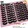 loladook False Lashes Pack 30 Pairs Mink Full Strip Lashes Wispy Fluffy Long Cat Eye Lashes Mink 3D Volume False Eyelashes Natural Look Multipack (3 Styles)