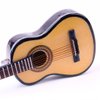 Dselvgvu Wooden Miniature Guitar with Stand and Case Mini Musical Instrument Miniature Dollhouse Model Home Decoration Ornament (5.91"x2.17"x0.74").