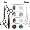 Professional Hair Cutting Shears Set,6 Inch Barber hair Cutting Scissors Thinning Shears Sharp Blades Hairdresser Haircut For Women/Men/kids 420c Stainless Steel Rainbow Color (Black)