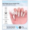 Moonlight White Chrome Nail Powder BISHENGYF - 1g Super Glossy Pearl Effect Chrome Nail Powder for Gel Nails Metallic Mermaid Pearl Nail Powder for Gel Polish Nail Art Decoration