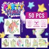 EMOME Glows Tattoos for Girls, 50 PCS Individual Wrapped Temporary Tattoos for Kids, Kids Fake Tattoos Sticker Design for Girls Party Favors Supplies Goodie Bags