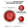 Face Gems, Face Jewels - Self Adhesive- Face Glitter Jewel Tattoo Sticker Festival Gems Rave Party Body MakeUp Rhinestone Gems for Eyes Face Body, face gems for festivals, Halloween (RED 71)