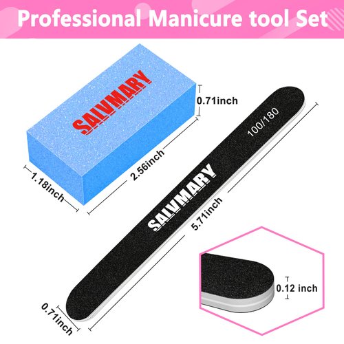 Nail Files and Buffers, Professional Manicure Tools Kit, 100/180 Grit Double Sided Emery Boards for Nails, 80/100 Grit Nail Buffer Blocks Supplies for Home Salon 8Pcs