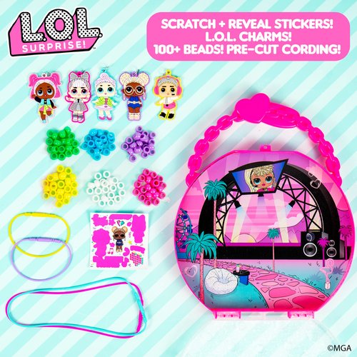 L.O.L. Surprise! Jewelry Activity Case, Create Your Own LOL Surprise Jewelry, Bead Kit Great for Travel and On-The-Go, 100+ Custom Accessories, DIY Jewelry Kit for Kids Ages 5, 6, 7, 8, 9