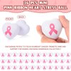Tradder 36 Pcs Pink Ribbon Heart Stress Balls Heart Shaped Breast Cancer Gifts Foam Ball Hope Faith Strength Courage Stress Relief Gifts for Breast Cancer Awareness Month Bulk Party Favors