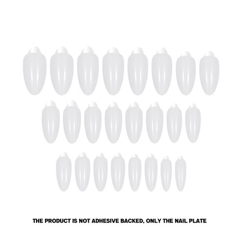 DANMANR Almond Press on French Nails French False Nails Full Cover Acrylic Medium Fake Nails for Women and Girls 24PCS (Color 11)