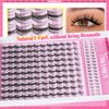 Yawamica Manga Lash Clusters DIY Eyelash Extensions Fairy Eyelash Clusters C Curl Spiky Anime Lashes Wispy Individual Lashes 8-16mm with 5-6mm Bottom Lashes Clusters for Manga Lash look