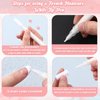 Dunzoom French Manicure Kit Include 2 Pcs French Manicure Pen 0.12 Ounce White Tip Pen 111 Count French Tip Nail Stickers French Manicure Strips French Tip Tool for Women DIY Pedicure Nails Kit