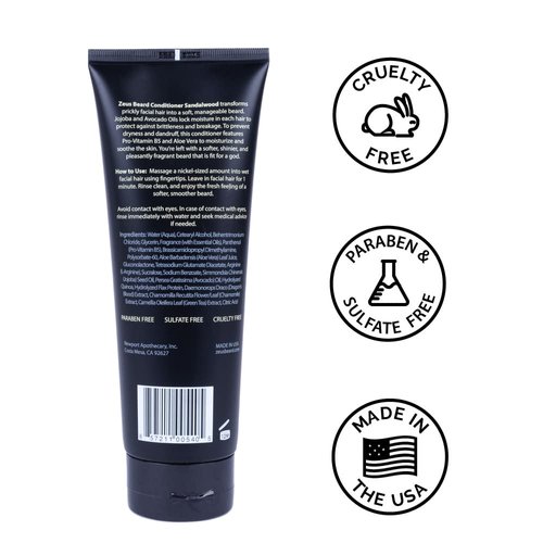ZEUS Beard Conditioner Wash, Green Tea & Natural Ingredients to Cleanse & Soften Beard – MADE IN USA (Sandalwood) 8 oz.