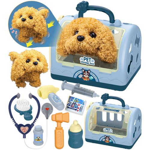 TEUVO Pet Care Playset Robot Dog Toys for Kids, 12Pcs Kids Vet Playset Toys Veterinarian Kit Doct...