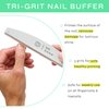 Dr. Dana Nail Buffer for Natural Nails - Professional Three Grit Nail Buffing Block for healthy beautiful nails - at home pedicure and manicure tools - Nail Smoothing, Polishing and Shining