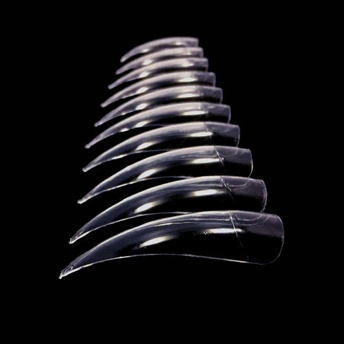 Long Sharp Stiletto Nail Tips with Deep Curve for Nail Art, False, Artificial, Acrylic, Drag Queen Nails, Nail Gloves and Cosplay Claws