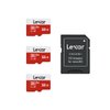 Lexar 32GB Micro SD Card 3 Pack, microSDHC UHS-I Flash Memory Card with Adapter - Up to 100MB/s, U1, Class10, V10, A1, High Speed TF Card (3 microSD Cards + 1 Adapter)