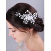 JWICOS Handmade Wedding Hair Comb Clip Pearl Bridal Headpiece Hair Clip Wedding Hair Accessories for Women and Girls