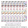 Oringaga 300 Skateboard Party Temporary Tattoos Stickers Sport Birthday Baby Shower Party Supplies Goodie Bag Stuffers Favors Prize Motivational Stickers
