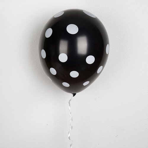 Efavormart 25 Pack | 12" Black and White Fun Polka Dot Latex Party Balloons