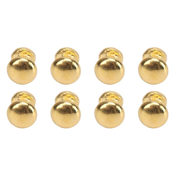 SPYMINNPOO 8Pcs 1:12 Scale Miniature Round Head Knobs, Metal Dollhouse Door Handle Knobs Furniture Knobs Accessories (Gold)