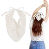 hoyuwak Crochet Bandanas Headbands Head Scarf Hair Scarf for Women Girls Knitted Floral Hair Accessories for Hair Styling Festival Holiday Christmas Decor(White)