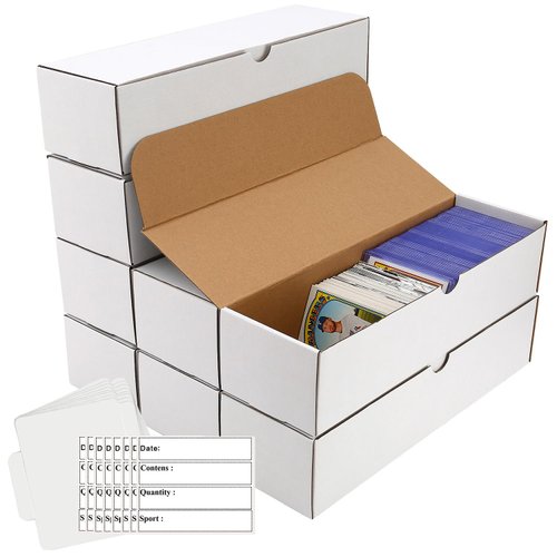 Card box 8 Pack-6400 Count,Trading card storage box with 30 Dividers&10 Labels,Card Organizer Corrugated Cardboard Storage,Card game storage for Baseball Cards,TCG/Magic/Mtg storage and Collection