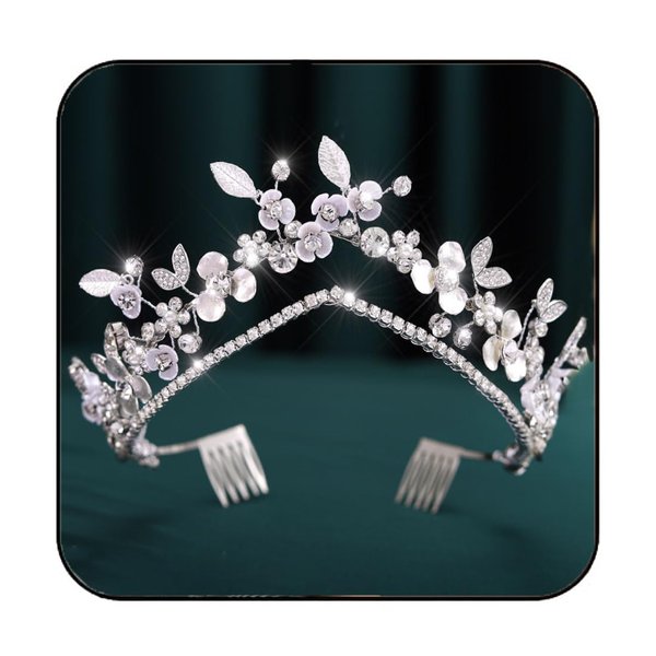 GORTIN Flower Tiara and Crown Silver Rhinestones Bride Wedding Crown Crystal Headband Bridal Princess Headpiece Hair Accessories for Women