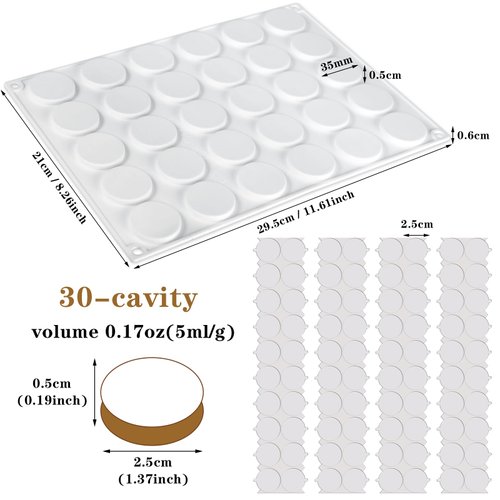 Wax Seal Mold Kit for Wax Seal Stamp, 360 Pcs Double Sided Adhesive Wax Seal Stickers and 30-Cavity Wax Seal Mold for Making Envelopes and Invitation Letter