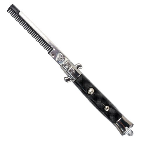 Rhode Island Novelty 9 Inch Stainless Steel Switch-Blade Folding Pocket Comb, One Piece