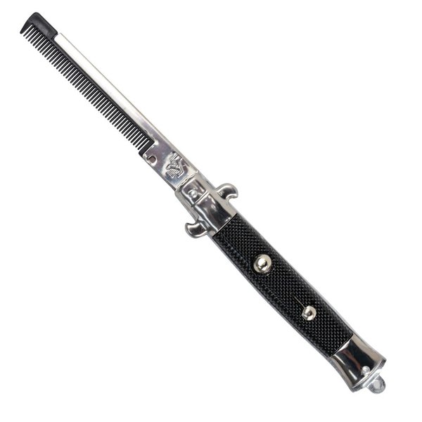 Rhode Island Novelty 9 Inch Stainless Steel Switch-Blade Folding Pocket Comb, One Piece