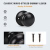 KNOBWELL 2 Pack Black Closet Door Knobs Dummy Door Knob, Individual Dummy Door Knob Single Side, Matte Black Interior Door Knobs, Easy Installation